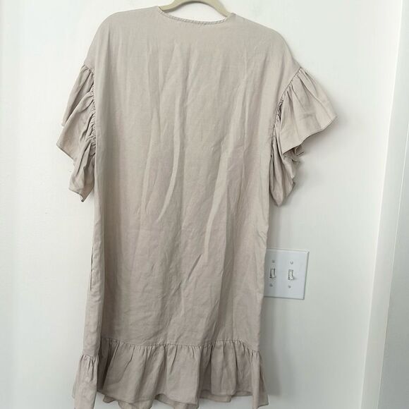 Ulla Johnson Linen Blend Marianne Knee Length Dress 4 - Picture 5 of 8